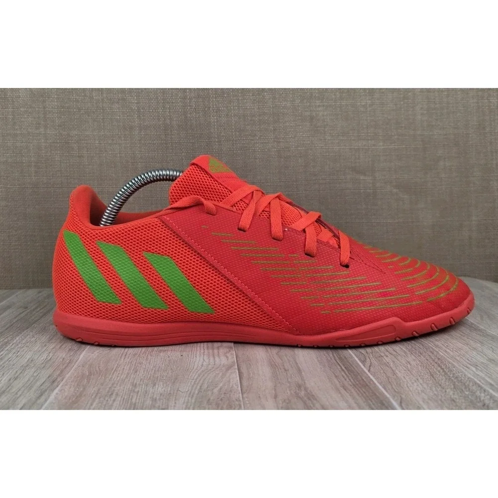 Adidas Predator Edge.4 Turf Soccer Shoes Lace Up Solar Red Green Mens Size 9.5
